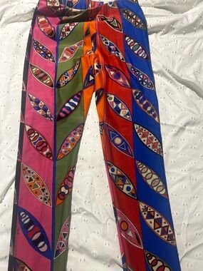 Emilio Pucci Vibrant Multicolor Geometric Wide-Leg Pants